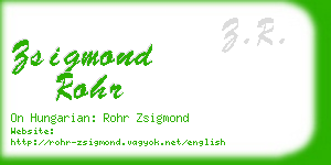 zsigmond rohr business card